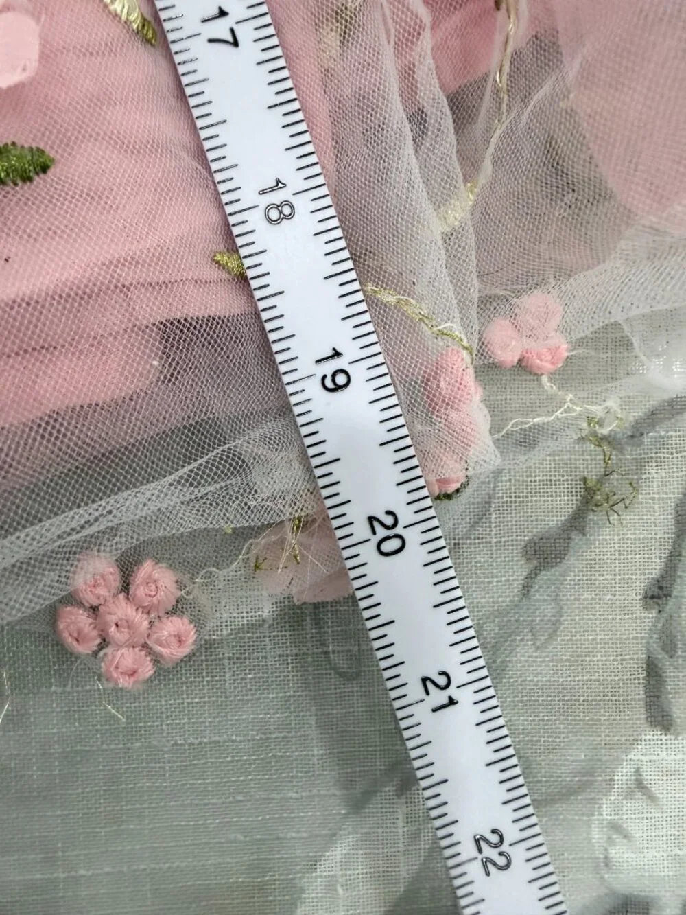 Pink Floral Embroidered Tulle Dress Girls Toddler Fairy Princess Cottagecore
